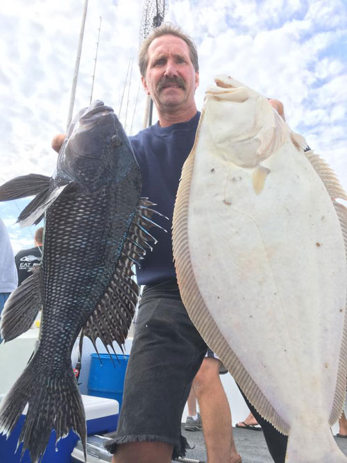 Nice fluke and sea bass landed on the Jamaica II out of Bogan's Basin in Brielle.