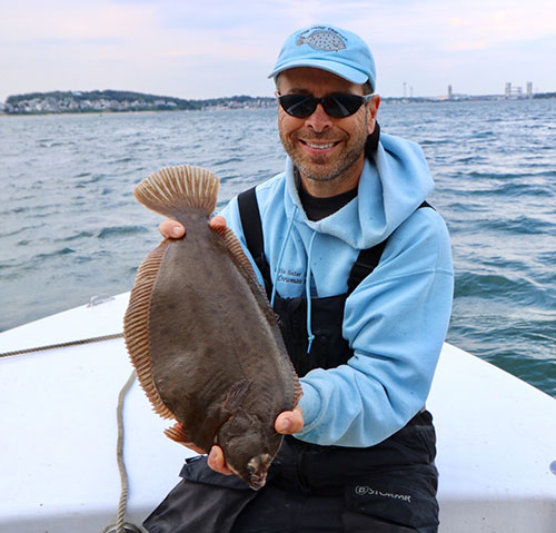 Flounder such as this 4-3 taken aboard the Little Sister are fattening up!
