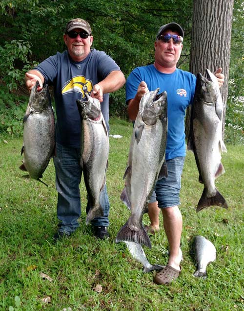 John Van Hoff and Kevin Gunther show off some of their catch.