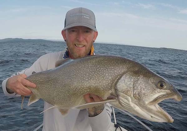 Tim Moore with an impressive Lake Champlain laker he caught while filming an episode for TimMooreOutdoors!