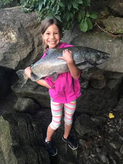 Ricardo Davila's daughter with a nice salmon