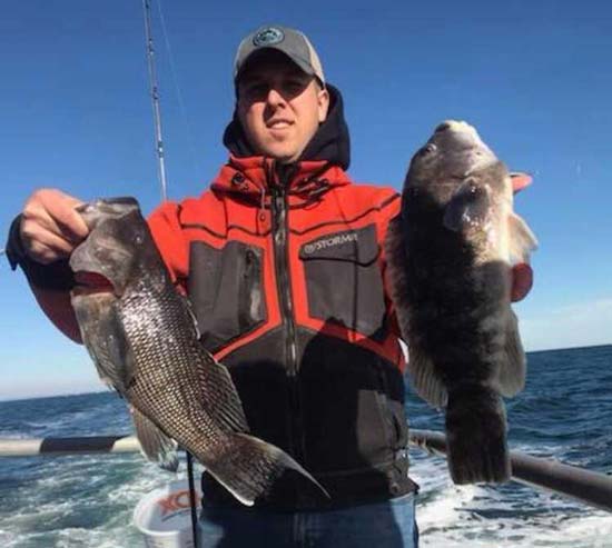 Sean Jones with a couple of good blackfish 