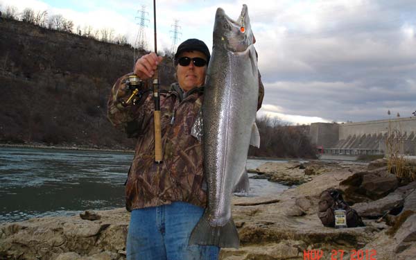 Mike Rzucidlo with a healthy 15-pound rainbow