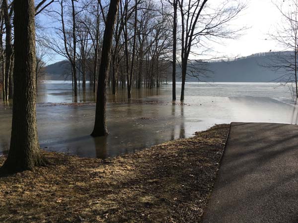 Curwensville Dam after the heavy rains