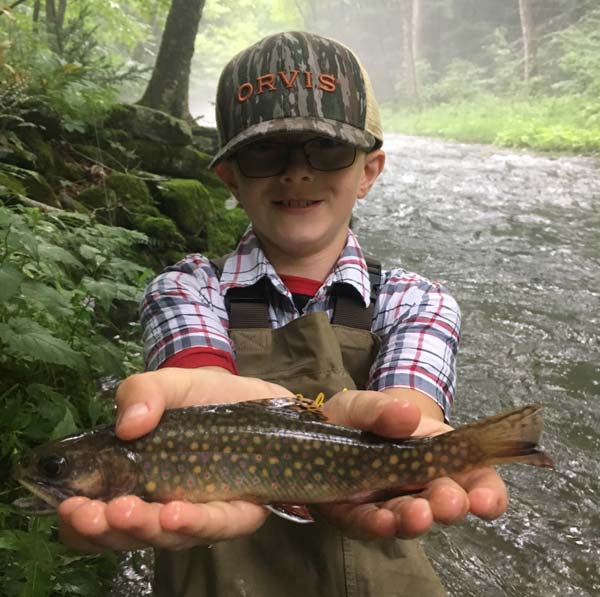 Logan with brook trout