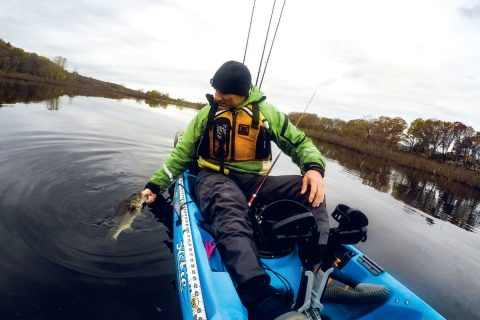 Fall bass from the kayak