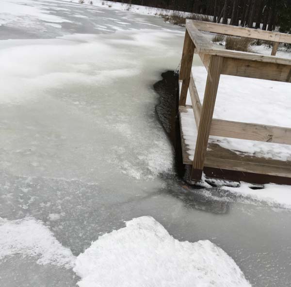 Ice on a Clearfield County impoundment