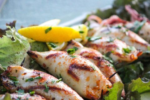 Grilled Chourico-Stuffed Squid Recipe