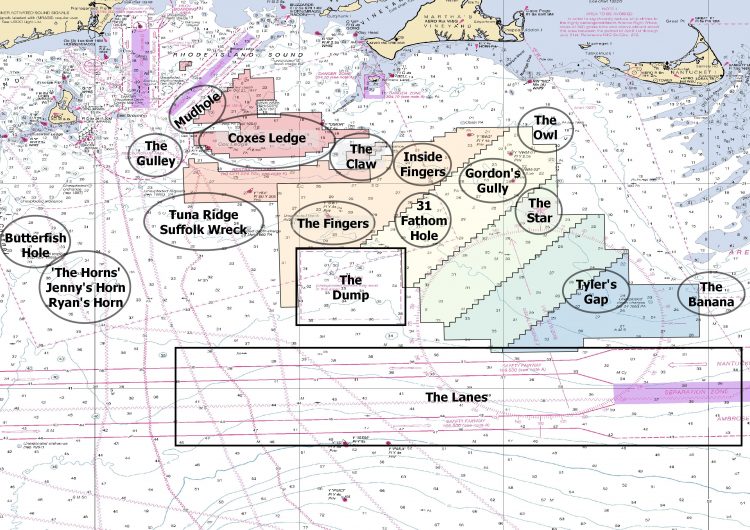 Offshore FIshing Areas South of the Vineyard