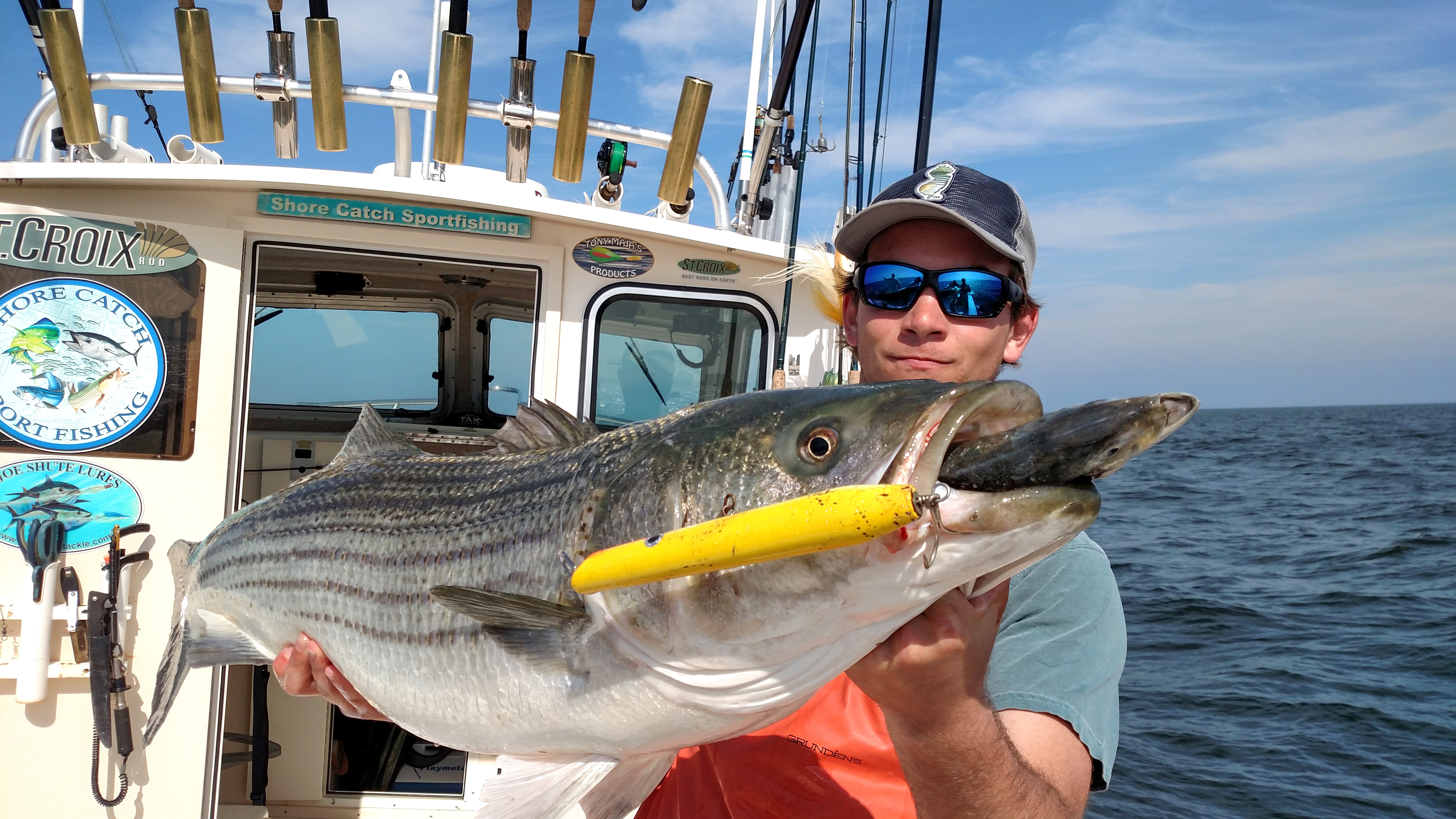 Big Stripers on Topwater Lures - On The Water