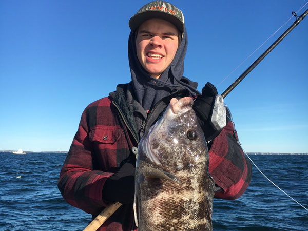 gavin with a nice tautog aboard the C-Devil