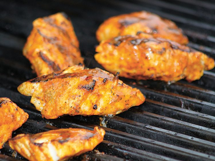 Blackened striped bass