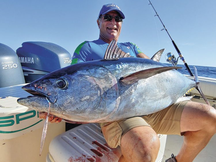 bluefin on slim-profile jig