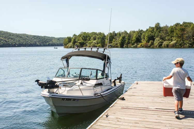 Stripers bite well right through the summer at Beltzville, but tend to hang near the thermocline during the hottest months.