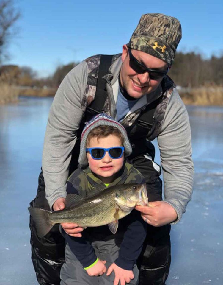 ice fishing largemouth bass