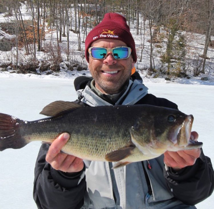 ice fishing largemouth bass