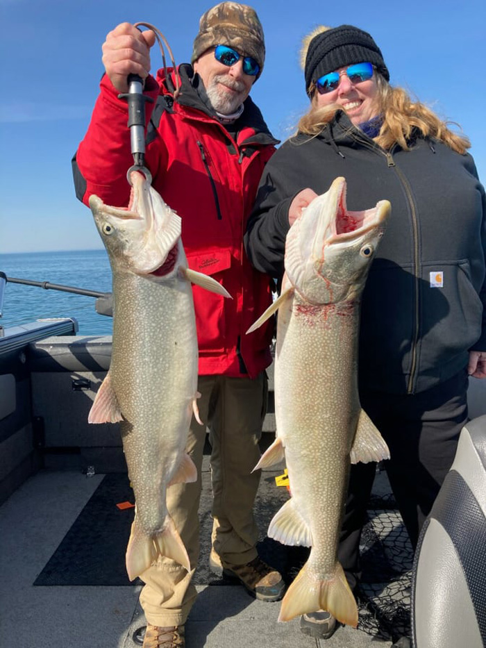 McKelveys' lake trout double