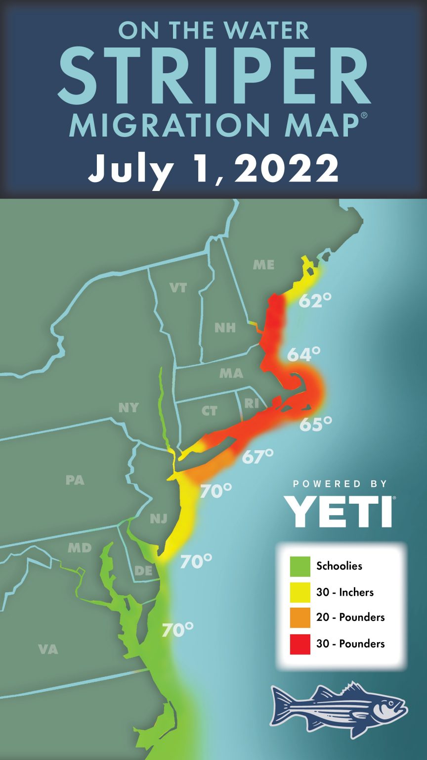 Striper Migration Map July 1, 2022 On The Water
