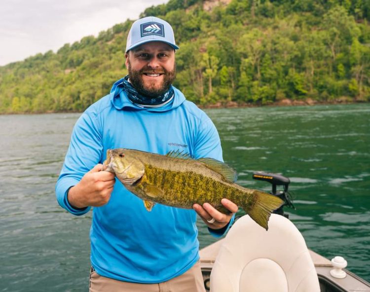 Brian Kirby of Rush Outdoors with smallmouth bass