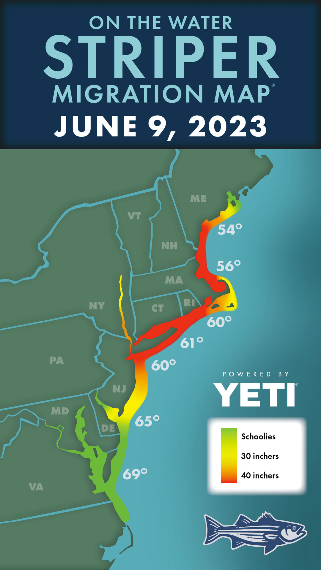 Striper Migration Map 2023-6-9