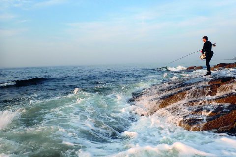 Surfcasting from Rock Ledges