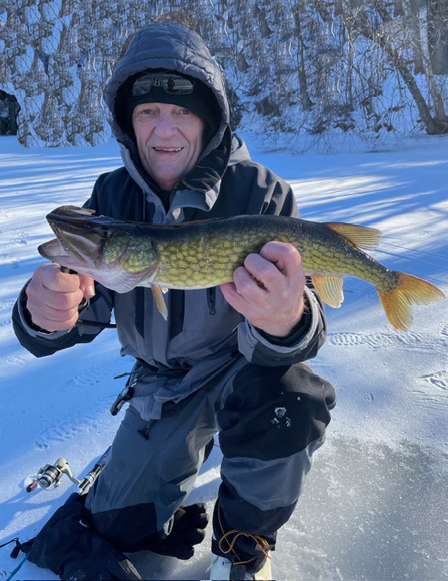 Billy Eicher with a plump pickerel