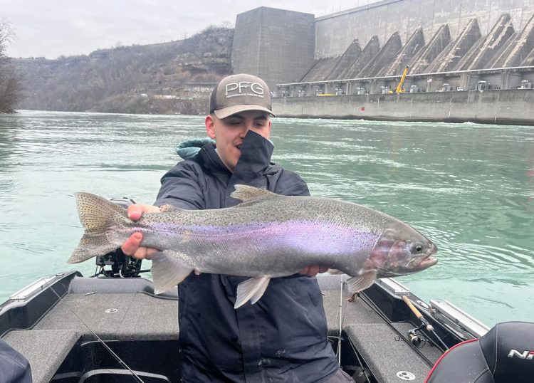 Sean Moss with steelhead