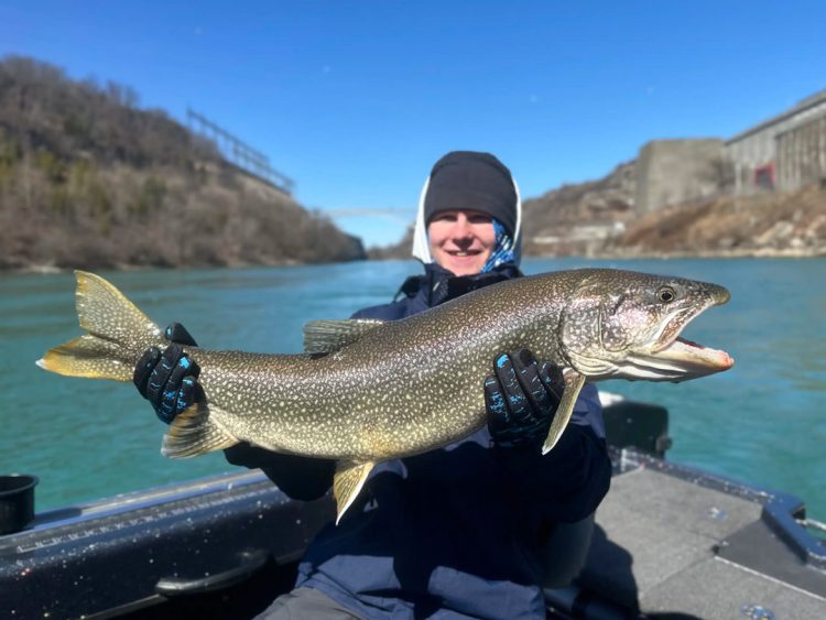 Evan Venarchick with lake trout
