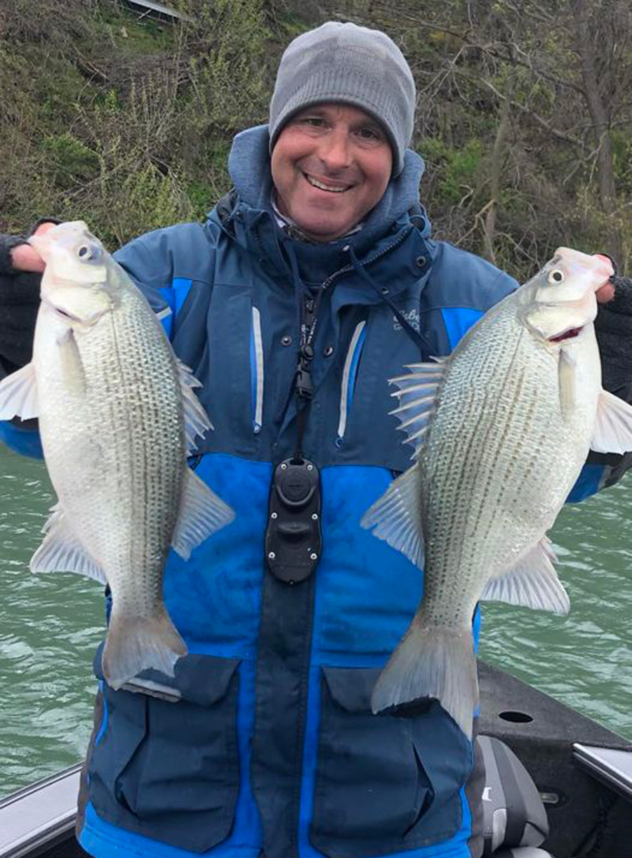 Capt. Chris Cinelli with white bass