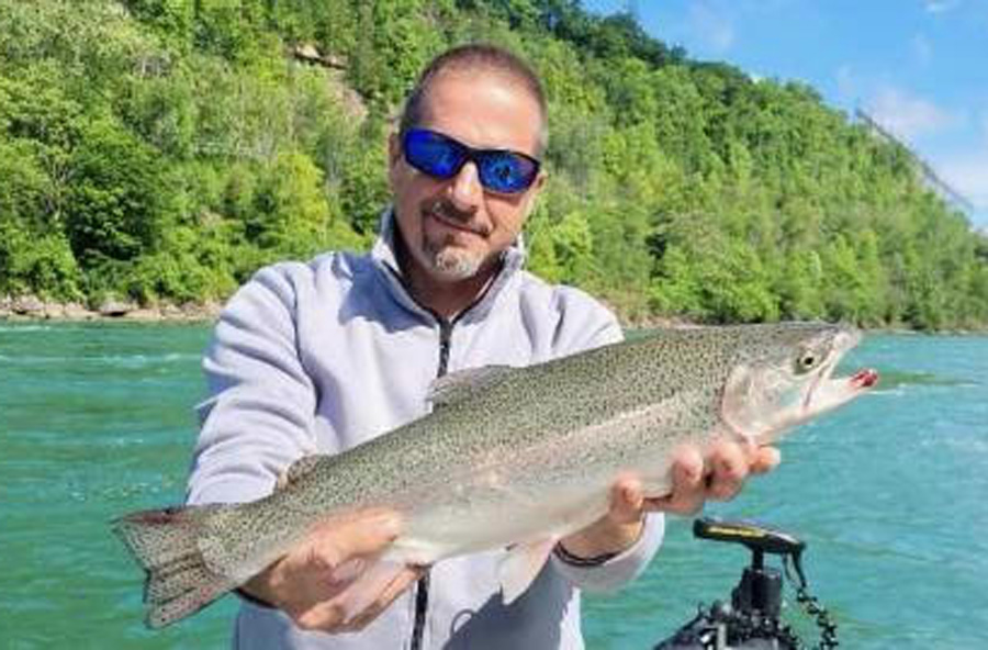 Capt. Dave Scipione with steelhead
