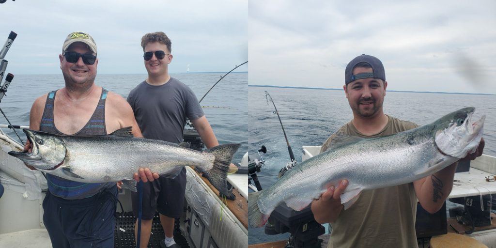 Fish On Motel has been putting anglers on both salmon (left) and steelhead (right).