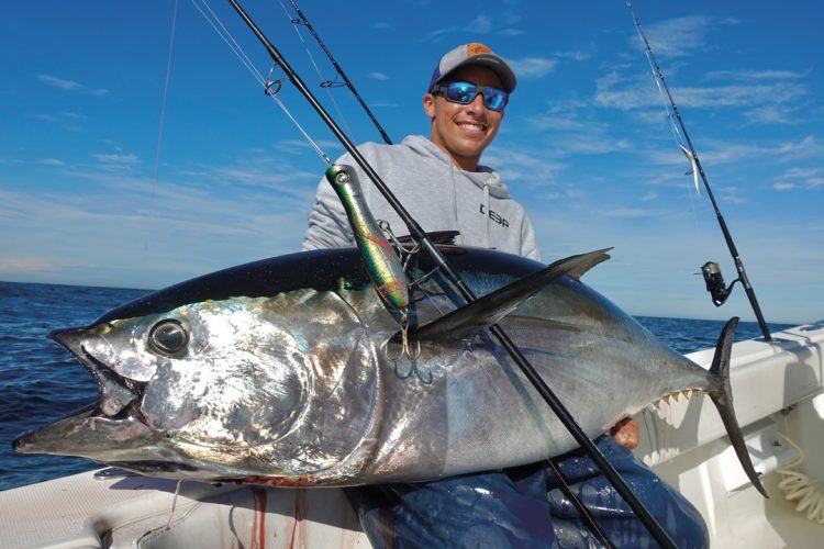 tuna caught on a popper