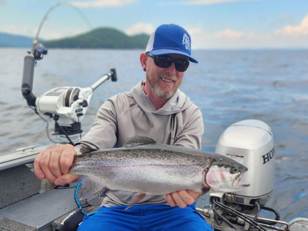 Tim Moore with rainbow trout