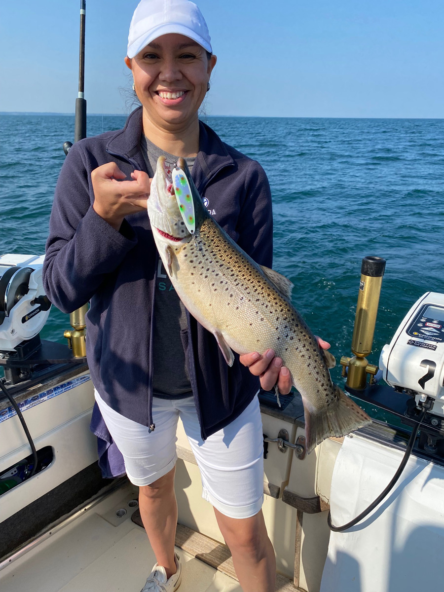 Tina with brown trout