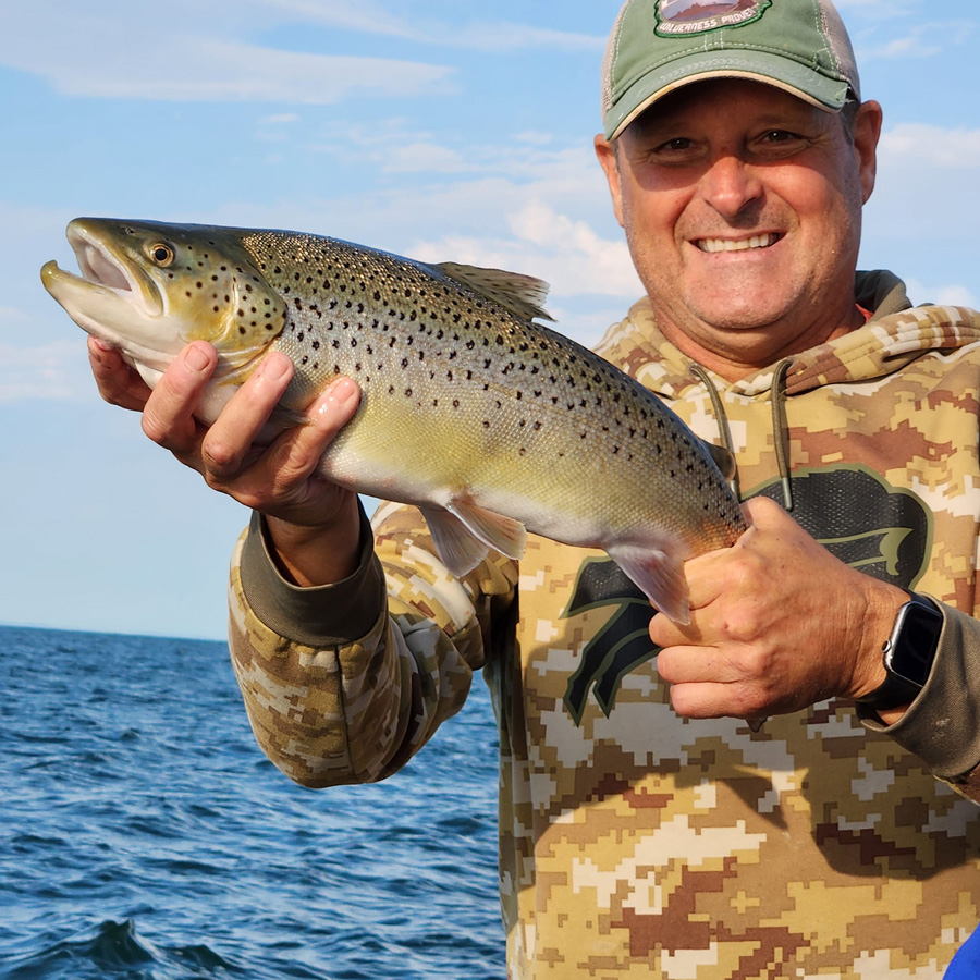 Capt. Joe Cinelli with brown trout