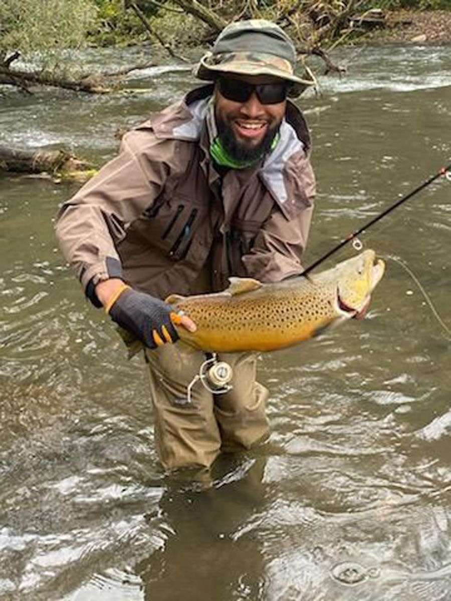 Jermell Fleming, Jr. with brown trout