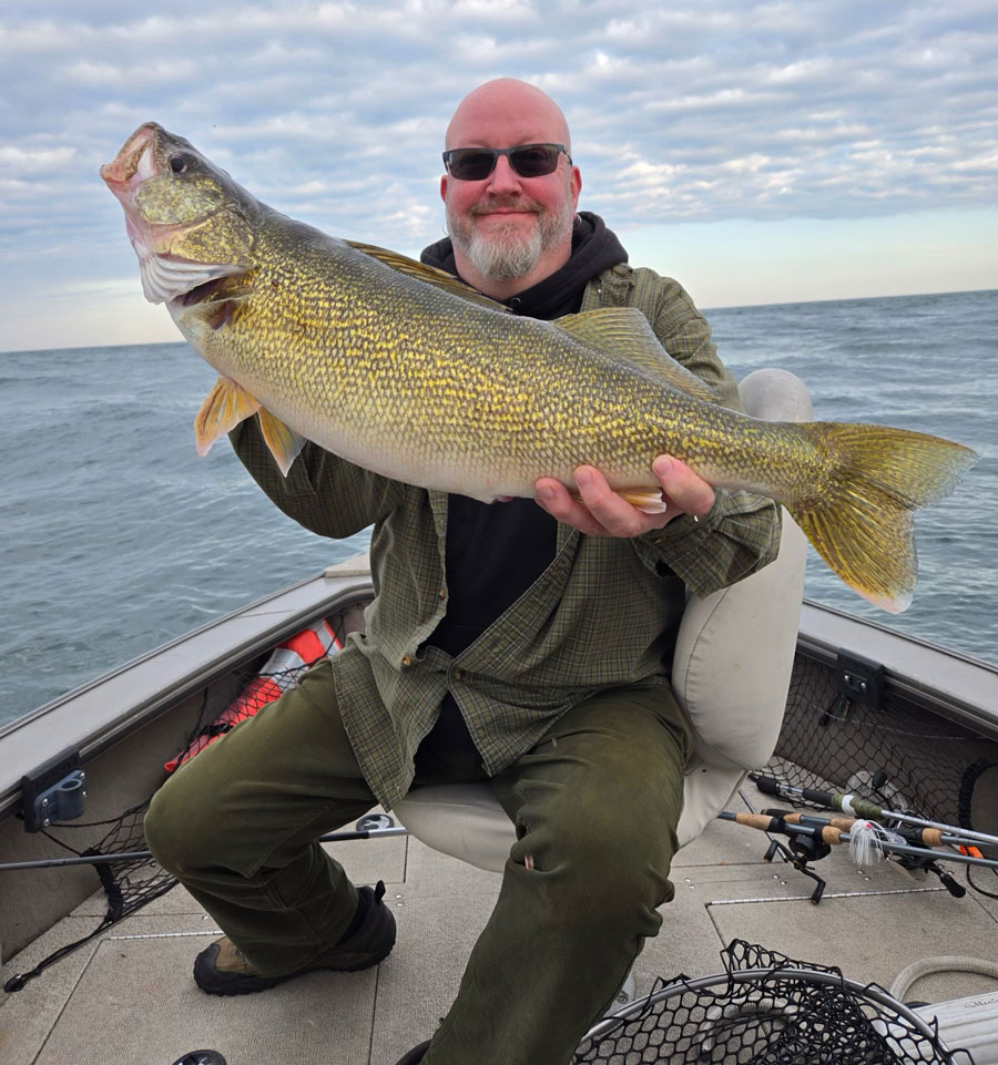 Alex Fritz with walleye