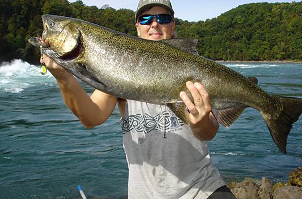 Mike Rzucidlo with king salmon