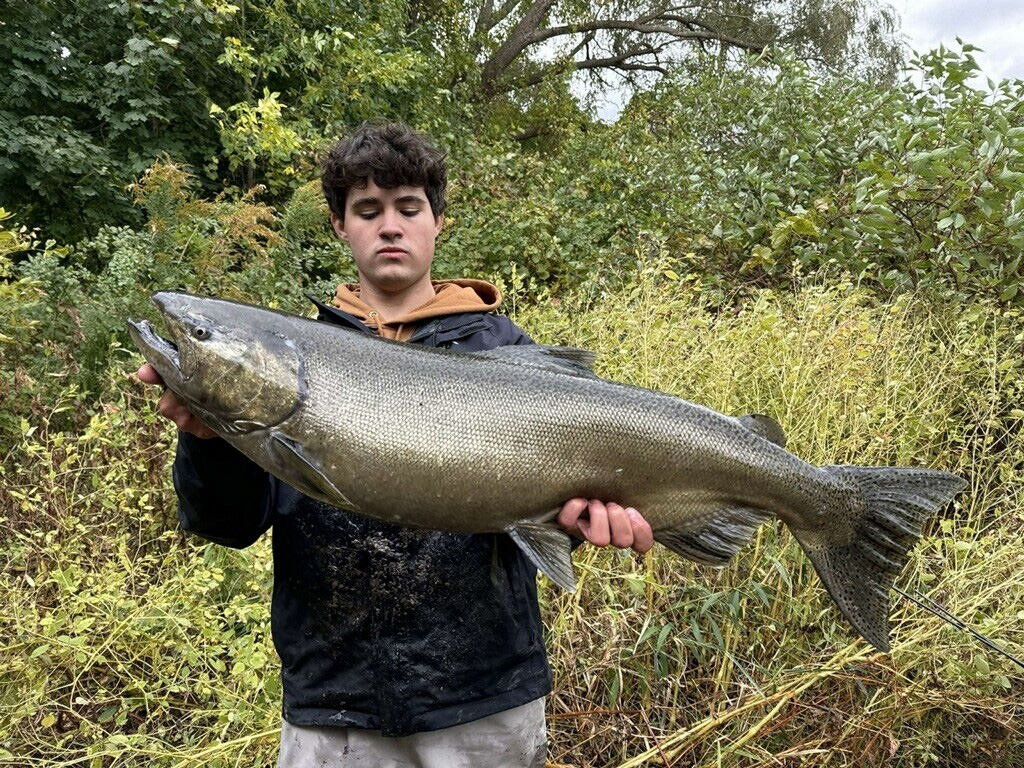 A nice big green King hooked up from a smaller waterway by Victor.