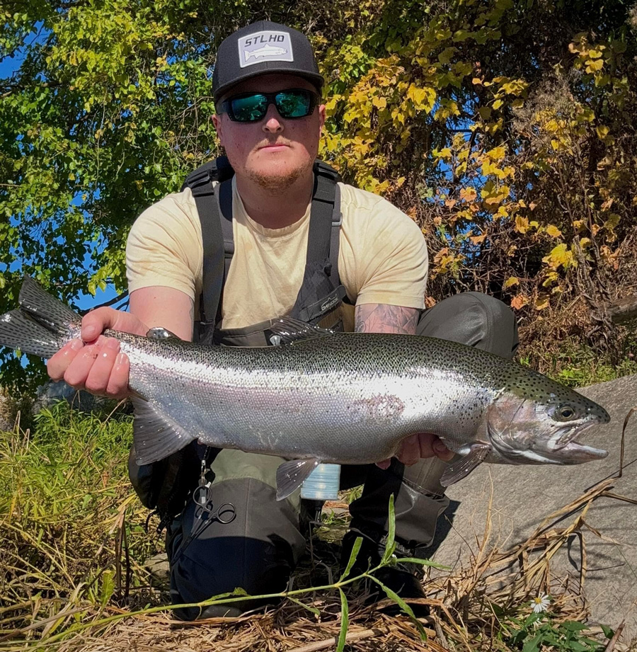 Nick S. with his first of many steelhead this season