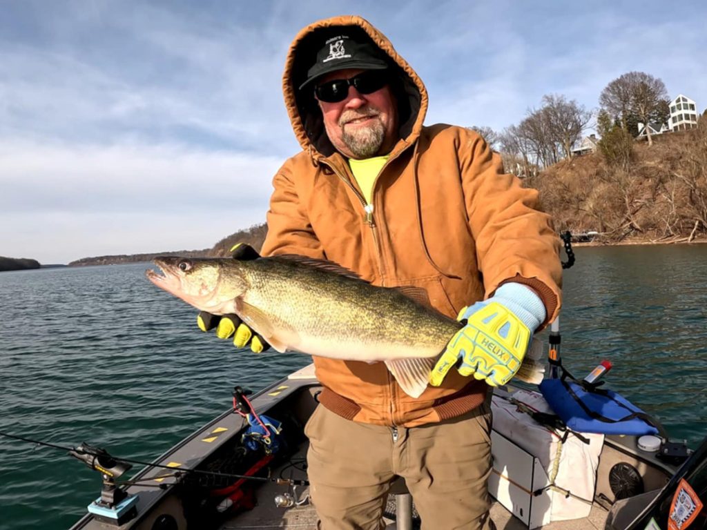 Russell Schmitter with walleye
