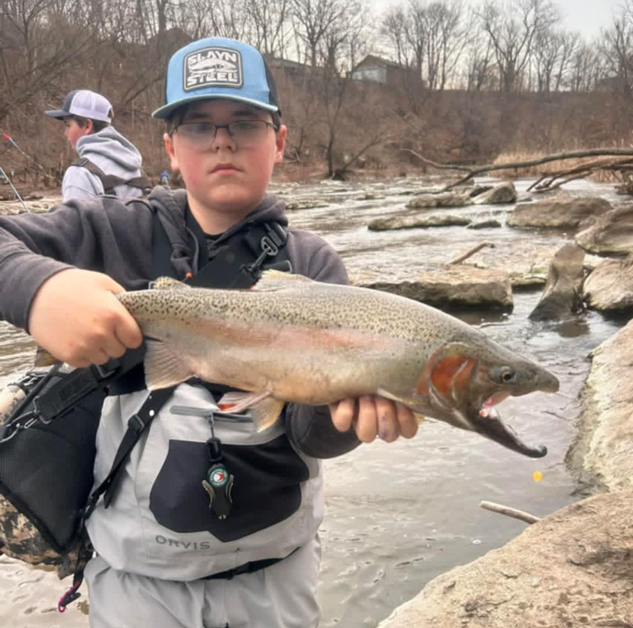 Brayden Welker with steelhead