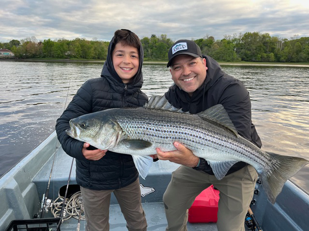 Landon Smolinksy with his very first bass