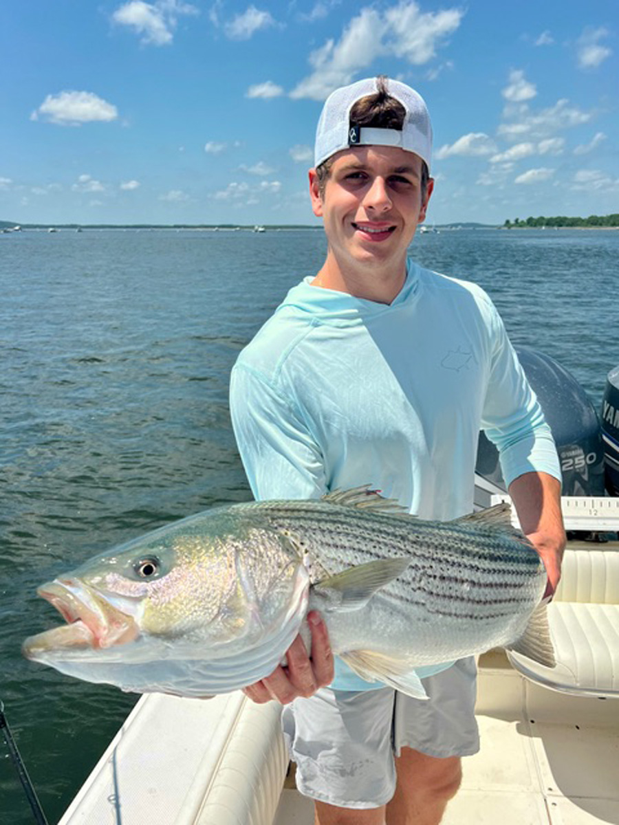 Tommy Ciulla Jr with striped bass