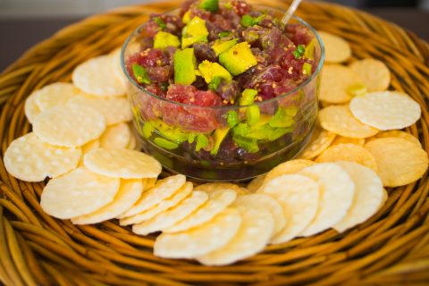 Bluefin Tuna Tartare with Lime, Wasabi, and Avocado