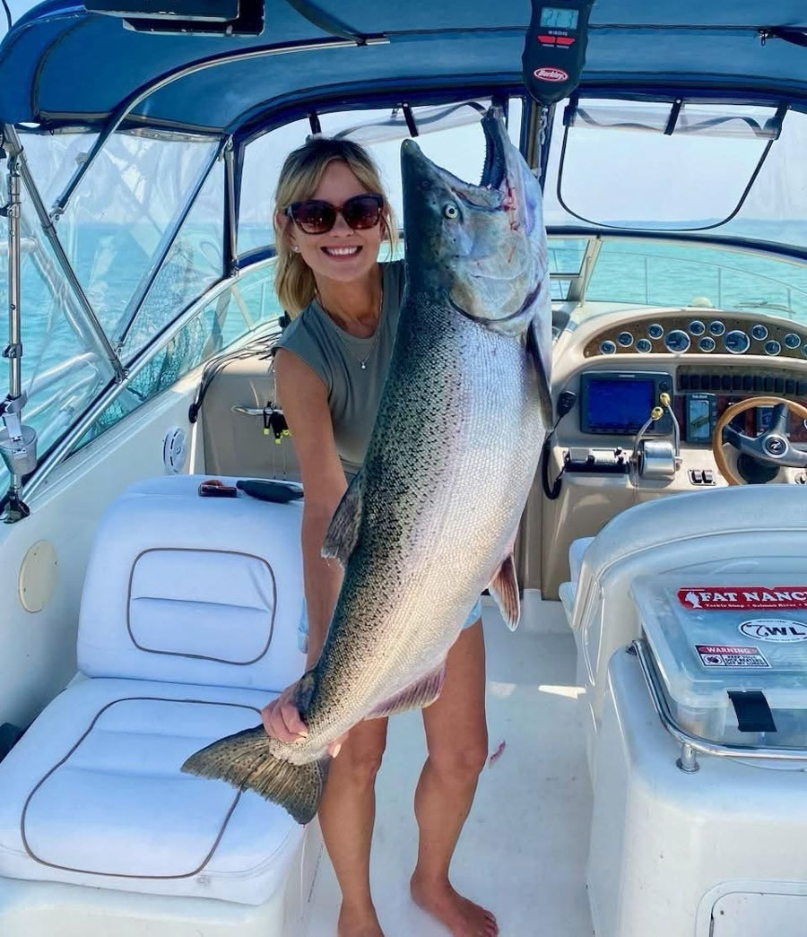 Mary A. with king salmon