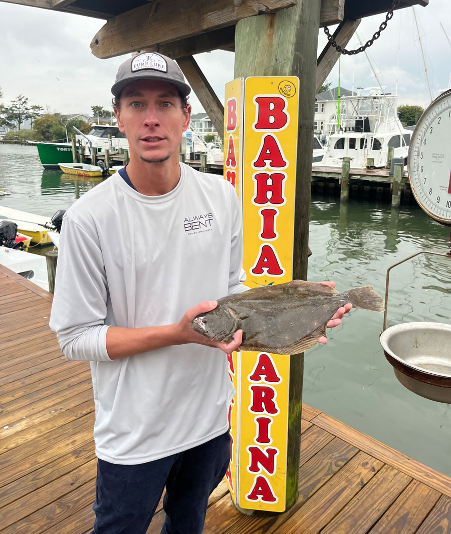 Willie Hausman with a keeper flounder