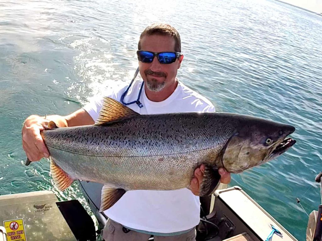 Capt. Dave Scipione with salmon