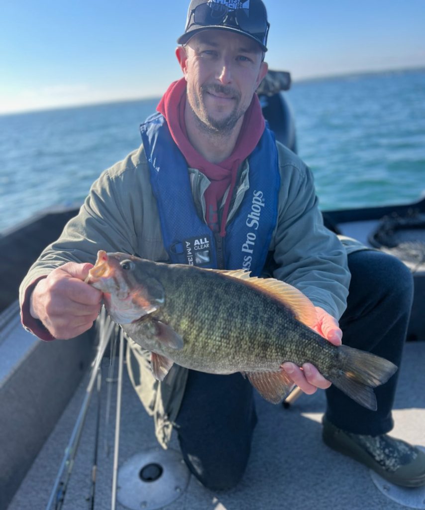 Chris Narchus with smallmouth bass