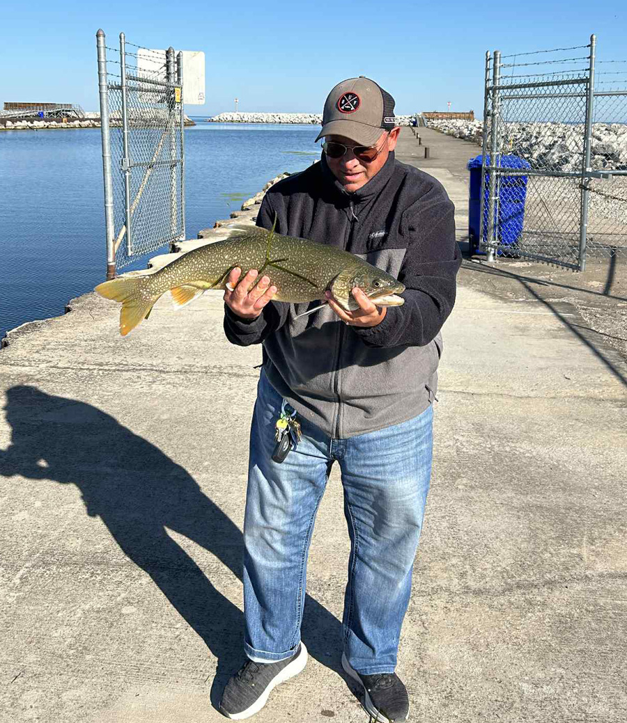 Chris Trzaska with lake trout